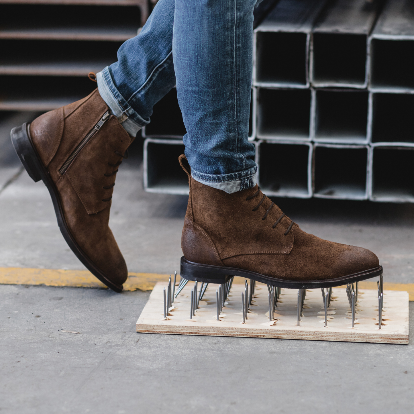 STEEL TOE LACE UP BOOT MICH  MOKA - Oxford Steels