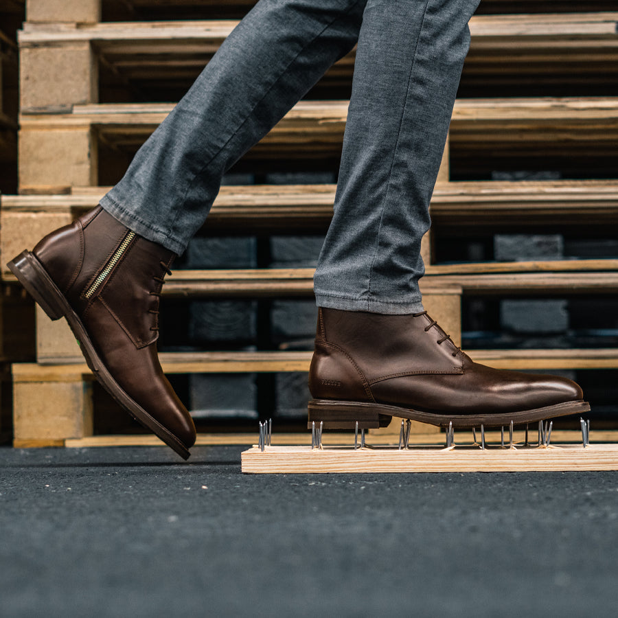 STEEL TOE LACE UP BOOT MICH BROWN - Oxford Steels