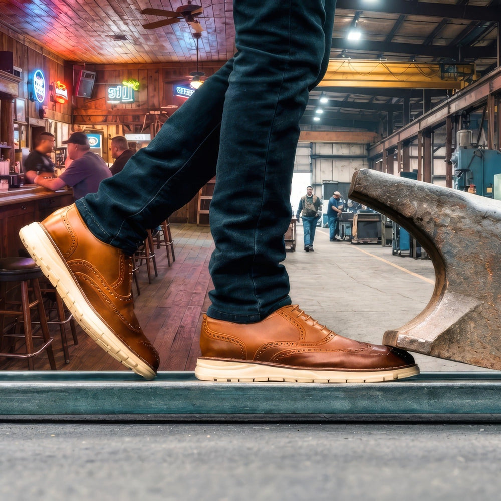 steel toe dress shoes Florsheim FS2001 Men's Brown Coronis Oxford Work Shoe Its tight grain offers natural resistance to moisture Oxford Steels Dress Boots Steel