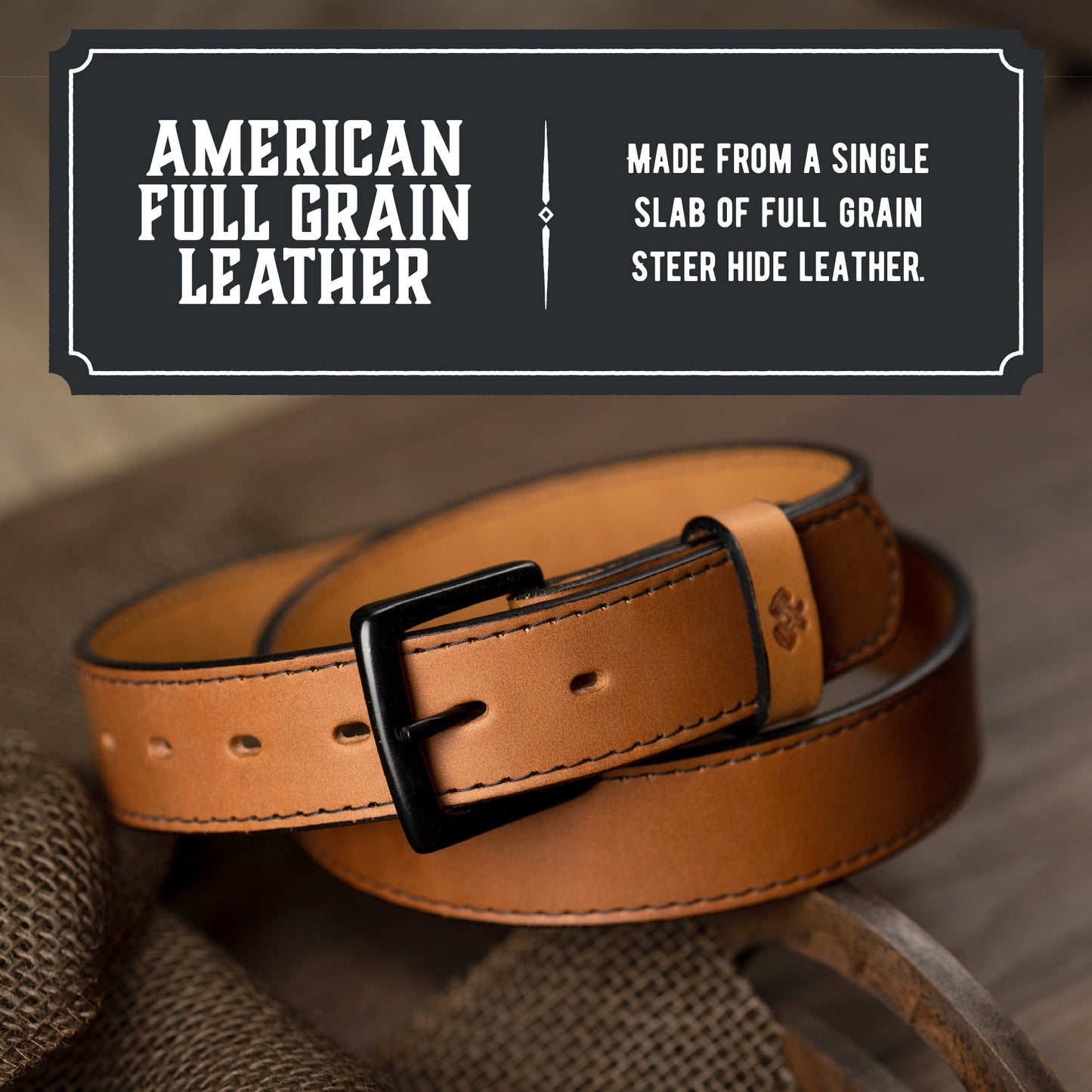 
                  
                    The All American Stitched Leather Belt - Oxford Steels
                  
                