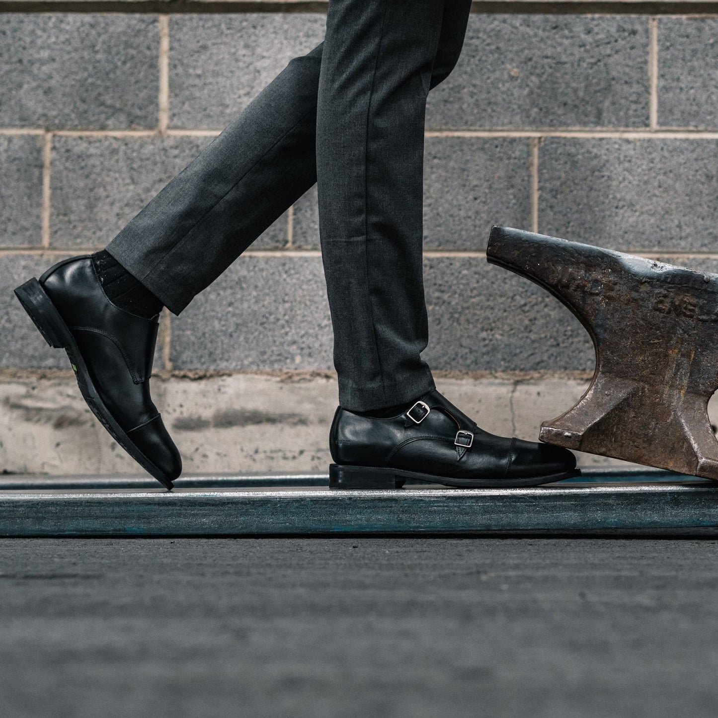 STEEL TOE MONK STRAP SHOE DANTE BLACK - Oxford Steels