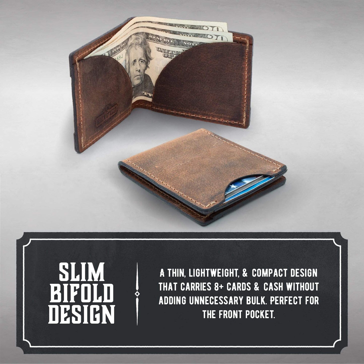 Front Pocket Slim Bifold Wallet for Men - Oxford Steels