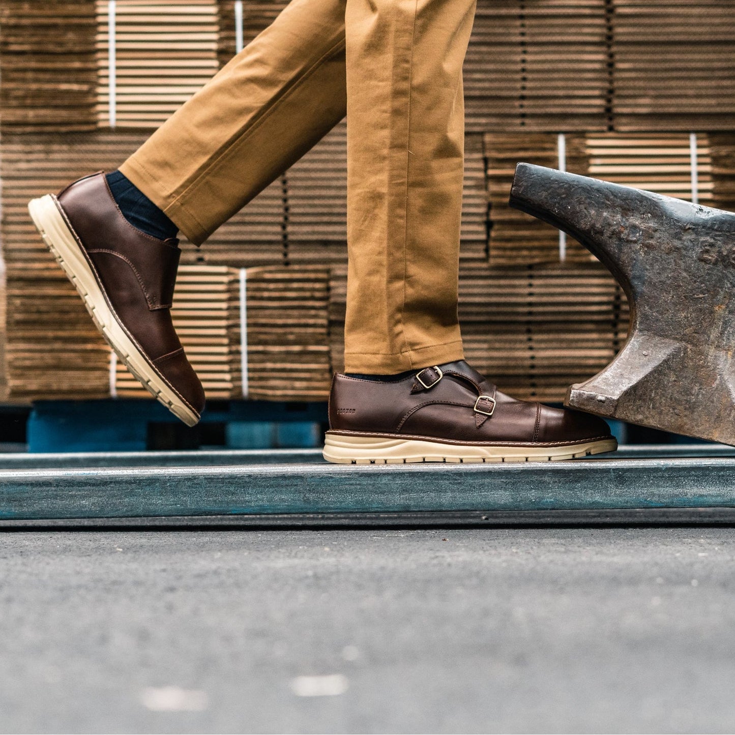 STEEL TOE MONK STRAP SHOE GRAND BROWN - Oxford Steels