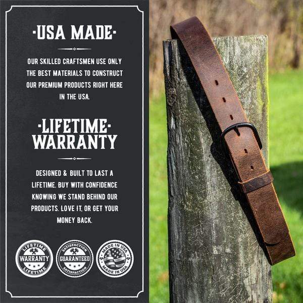 
                  
                    The Bootlegger Leather Belt - Oxford Steels
                  
                