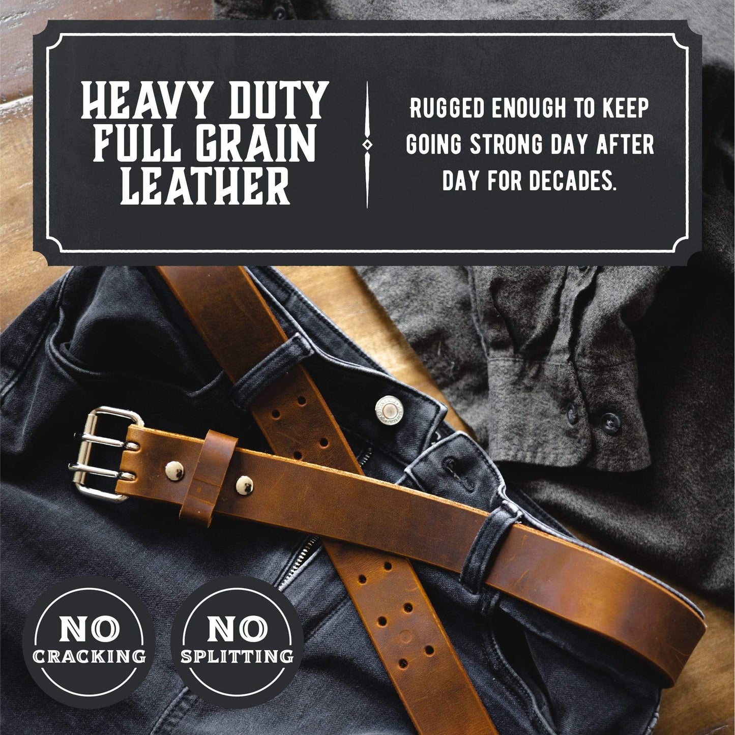 
                  
                    The Double Down Belt Rustic Leather Belt - Oxford Steels
                  
                