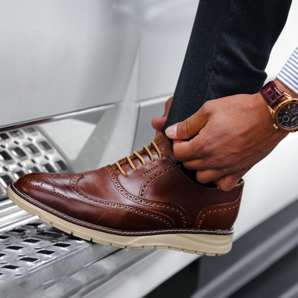 
                  
                    STEEL TOE OXFORD SHOE VOLTA AMBER - Oxford Steels
                  
                